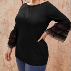 Black 3/4 length sleeve blouse